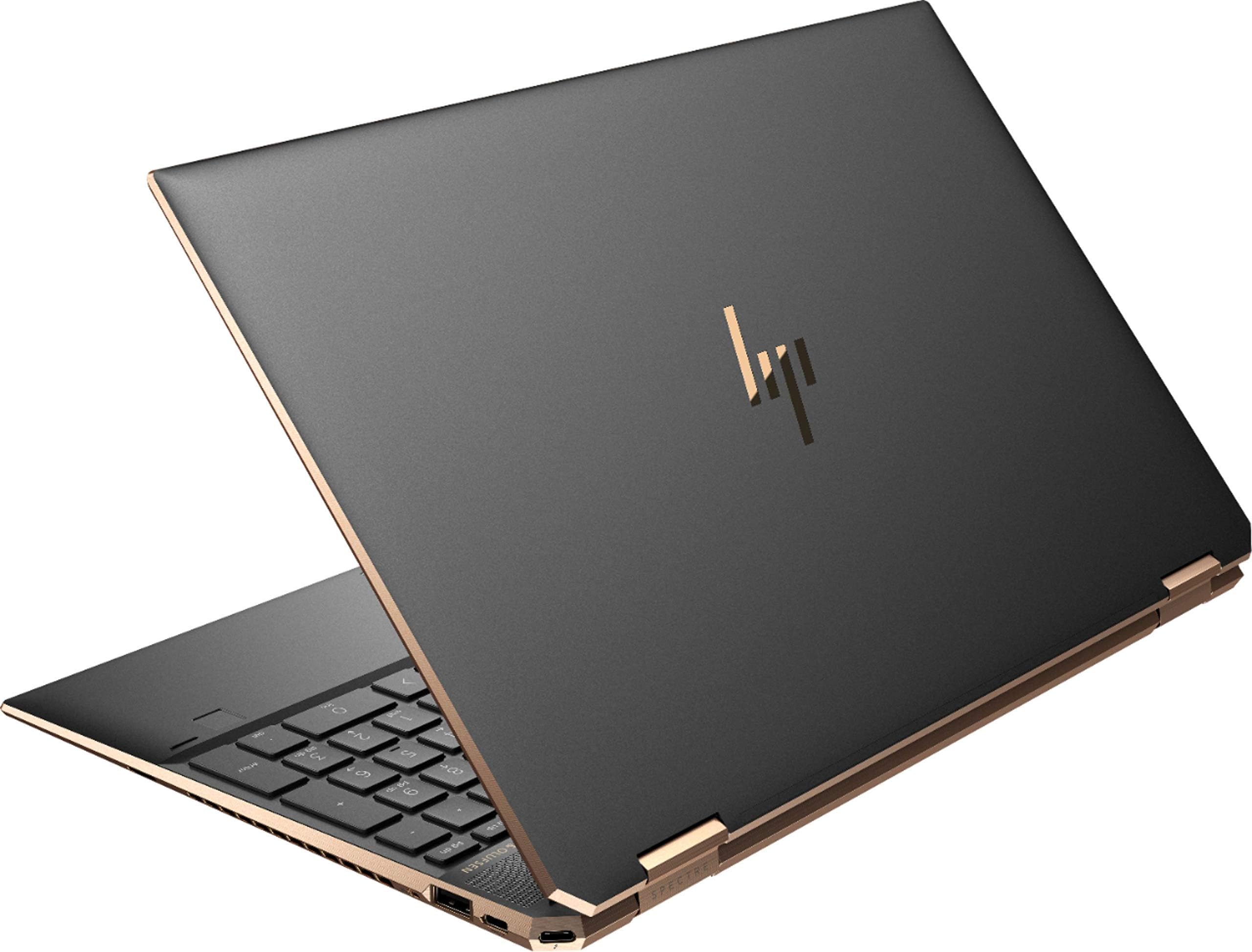Sleek HP laptop with gold accents