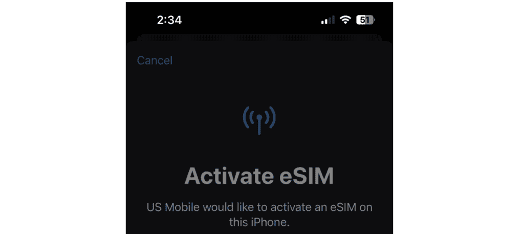 Activate eSIM