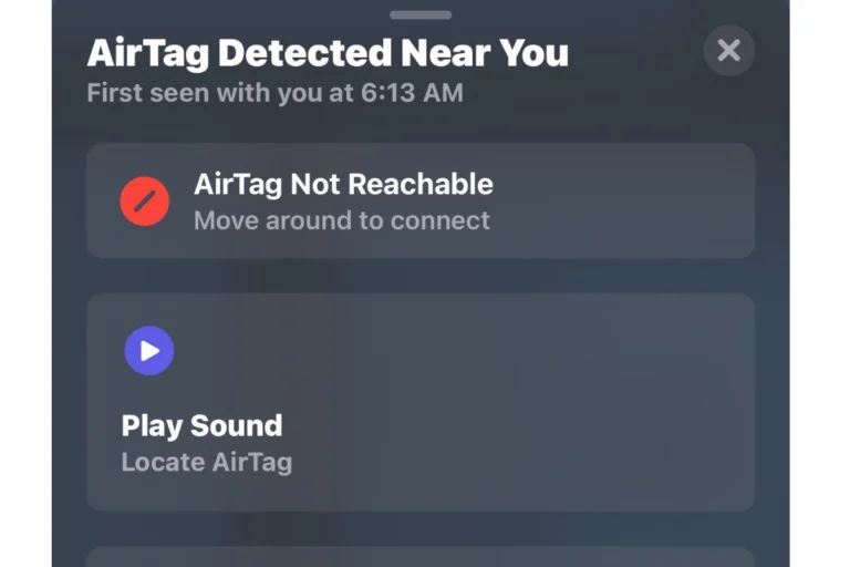 AirTag Detected Near You and Airtag Found Moving With You