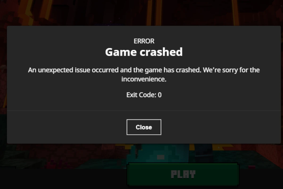 Game Crash Error