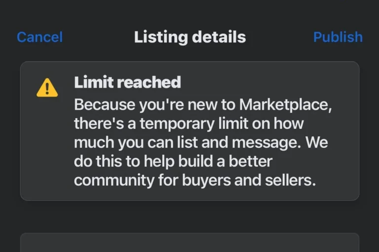 Facebook Marketplace Limit