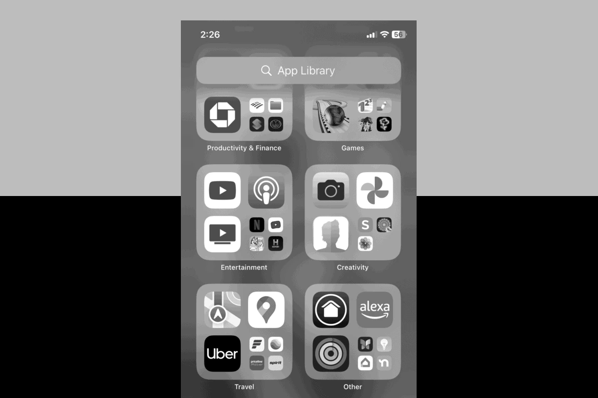 iPhone Greyscale Mode