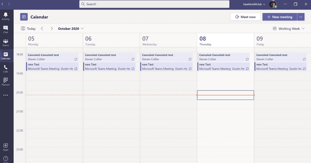 Microsoft Teams Calendar