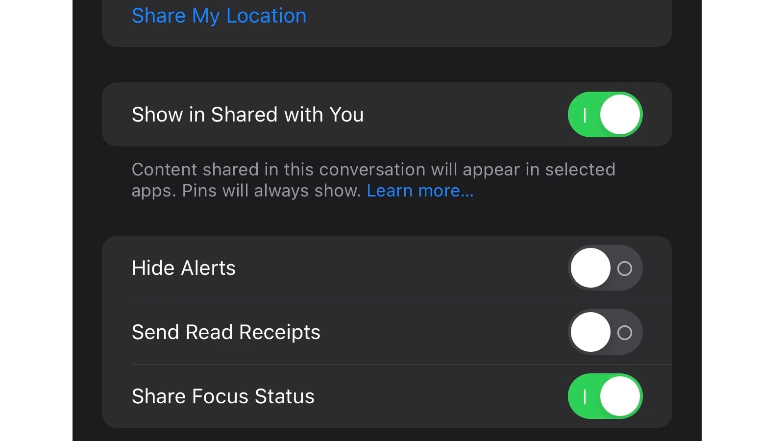 Share Focus Status